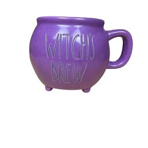 NWT‎ 2/$20 Rae Dunn Purple Cauldron Coffee Mug "WITCH'S BREW" Halloween Theme